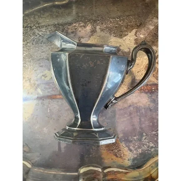 Gorgeous Antique Reed and Barton Art Deco Silver Plated Tea set #3690 with tray - Picture 9 of 16